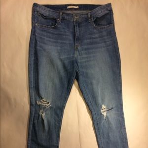 Levi Distressed Skinny Medium Wash Jeans Size 34
